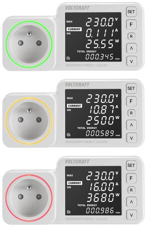 Produktbild: VOLTCRAFT SEM5000 FR Energiekosten-Messger&auml;t Kostenprognose, Alarmfunktion, Stromtarif einstellbar, Datenloggerfunktion