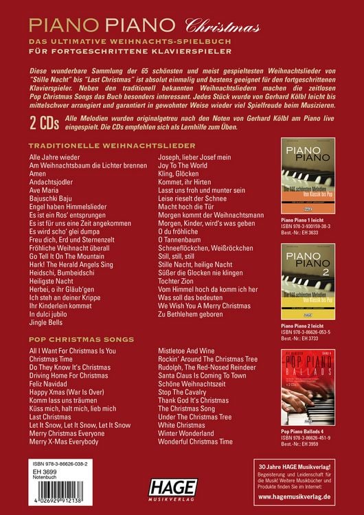 Produktbild: Piano Piano Christmas + 2 CDs