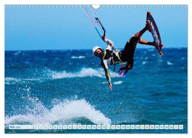 Produktbild: Kitesurfen - &uuml;ber den Wellen (Wandkalender 2026 DIN A3 quer), CALVENDO Monatskalender