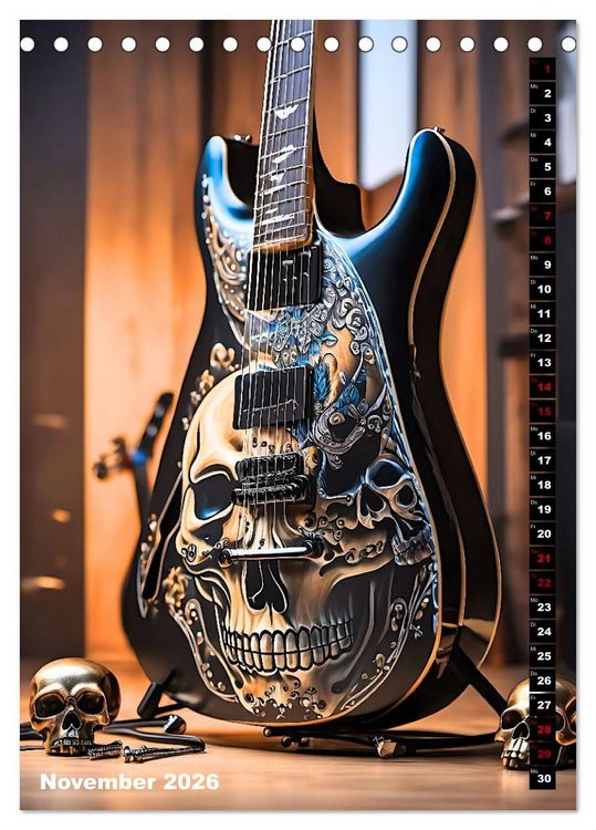 Produktbild: Traumhafte Gitarren (Tischkalender 2026 DIN A5 hoch), CALVENDO Monatskalender