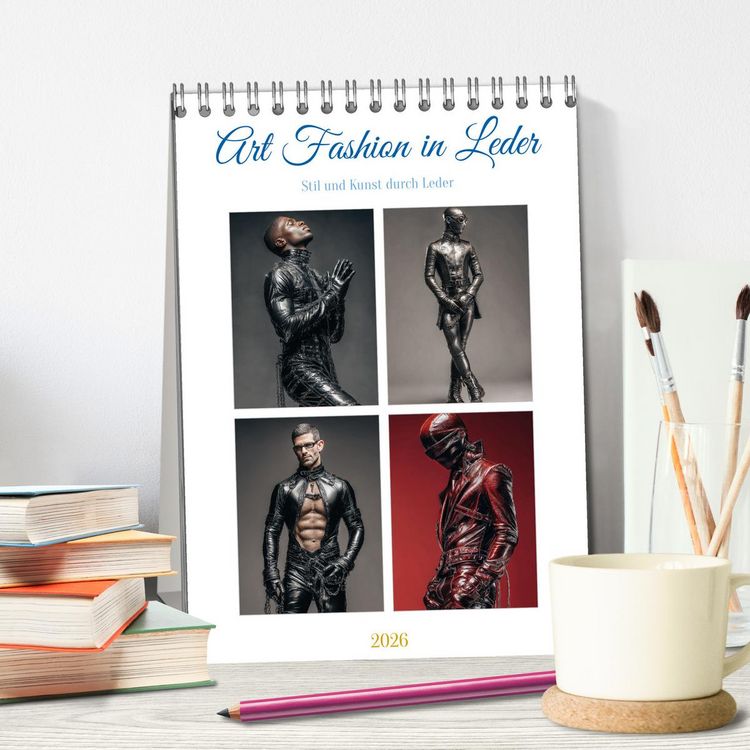 Produktbild: Art Fashion in Leder (Tischkalender 2026 DIN A5 hoch), CALVENDO Monatskalender
