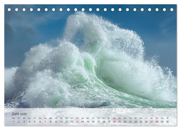 Produktbild: Azurblaue Horizonte - Die Sch&ouml;nheit des Meeres einfangen (Tischkalender 2026 DIN A5 quer), CALVENDO Monatskalender