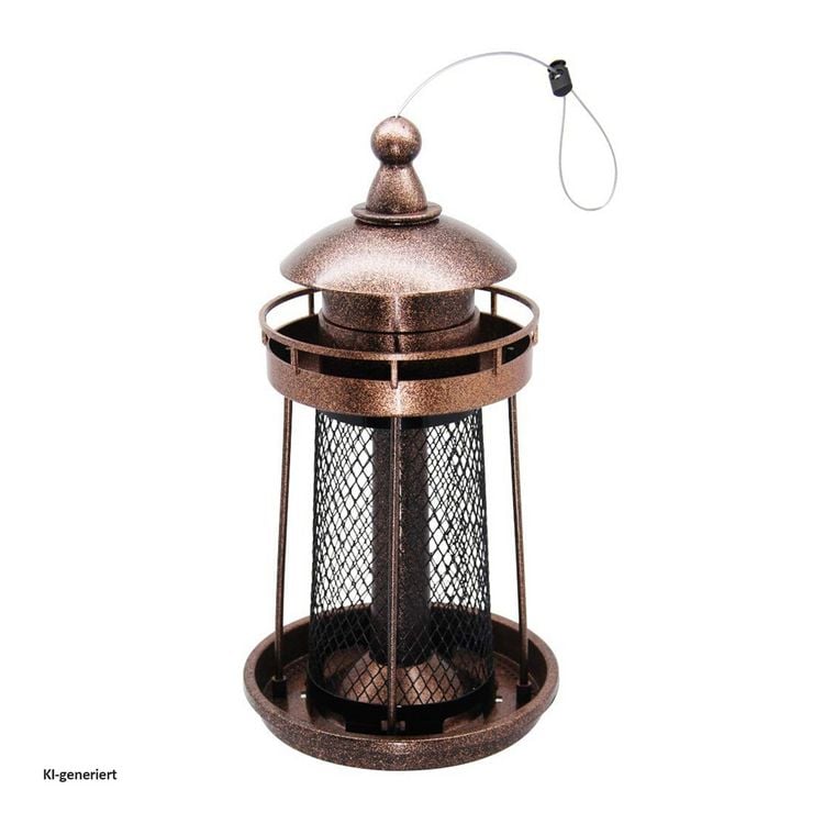 Produktbild: HTI-Living Vogelfutterspender Nessa Leuchtturm Metallic Gold