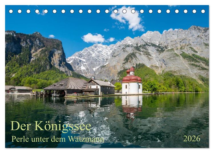 Produktbild: Der K&ouml;nigssee Perle unter dem Watzmann (Tischkalender 2026 DIN A5 quer), CALVENDO Monatskalender