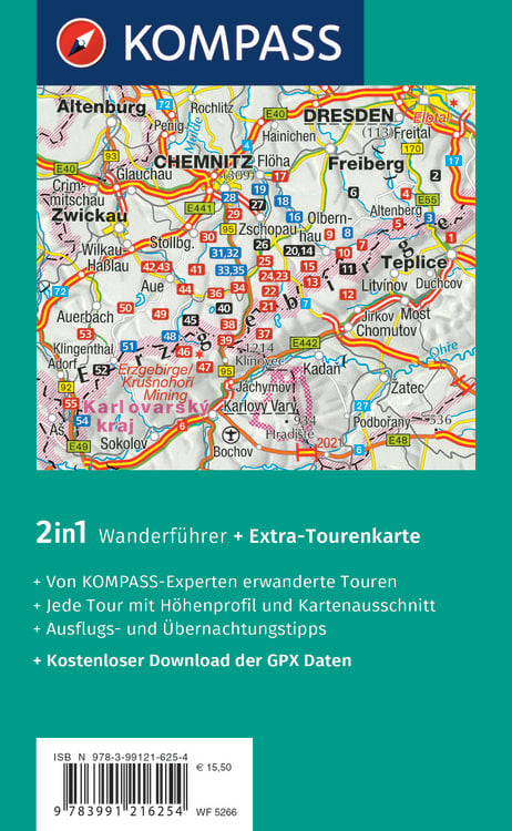 Produktbild: KOMPASS Wanderf&uuml;hrer Erzgebirge, 55 Touren