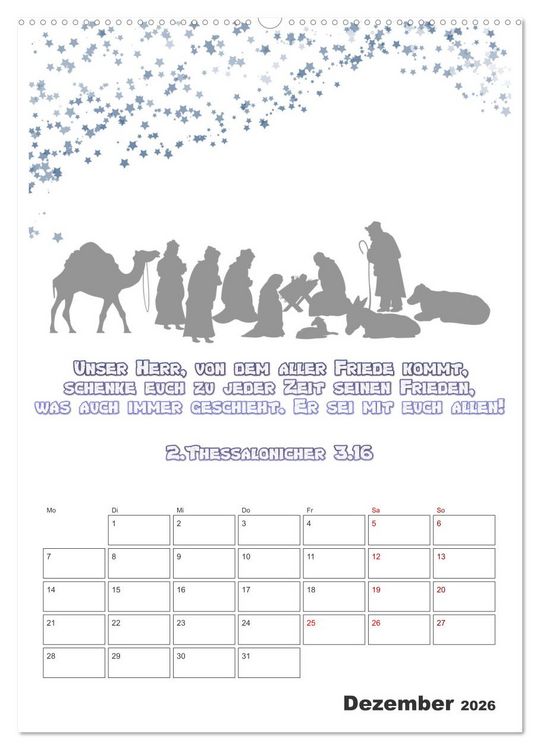 Produktbild: drei.sechzehn - Der Jesus Kalender (Wandkalender 2026 DIN A2 hoch), CALVENDO Monatskalender