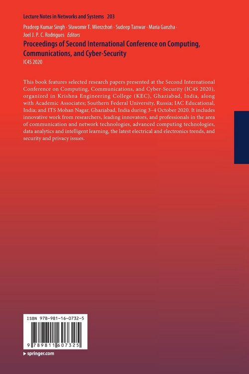 Produktbild: Proceedings of Second International Conference on Computing, Communications, and Cyber-Security