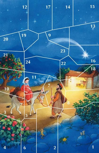 Produktbild: Die Weihnachtsgeschichte. Ein Adventskalender mit einem gro&szlig;en Fensterbild