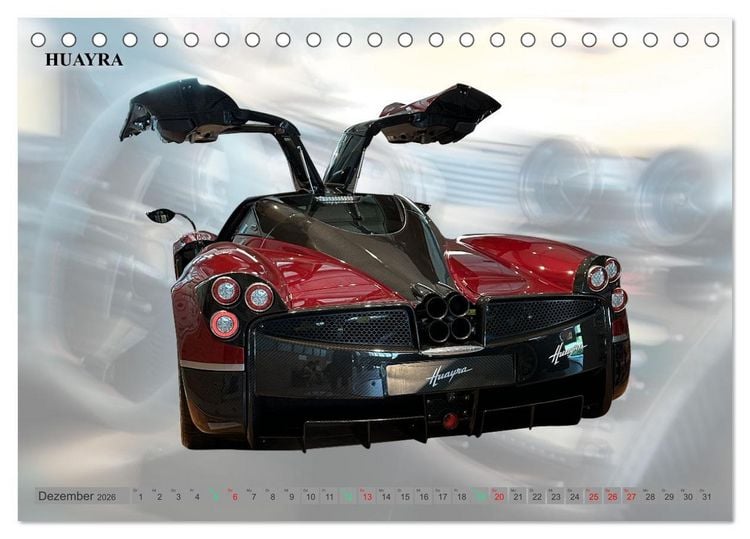Produktbild: Pagani italienische Automobilkunst (Tischkalender 2026 DIN A5 quer), CALVENDO Monatskalender