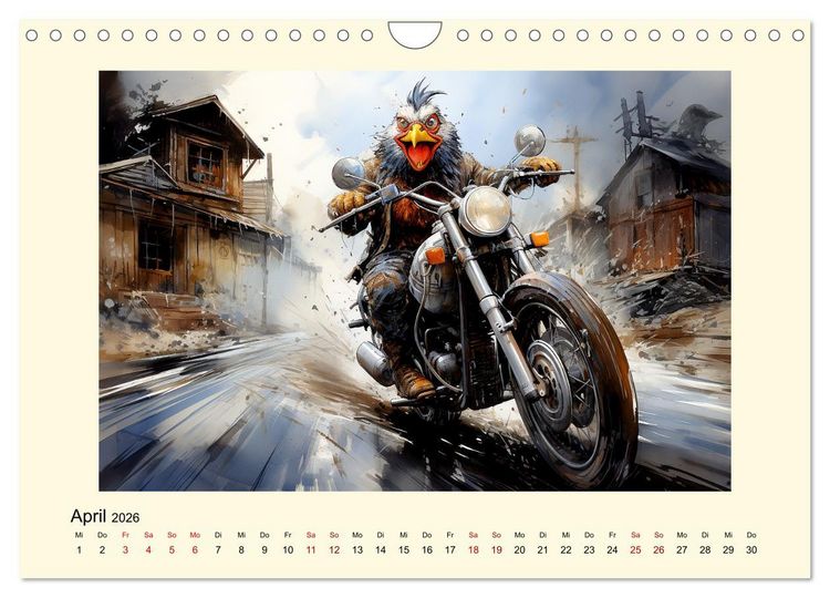 Produktbild: Verr&uuml;ckte H&uuml;hner (Wandkalender 2026 DIN A4 quer), CALVENDO Monatskalender