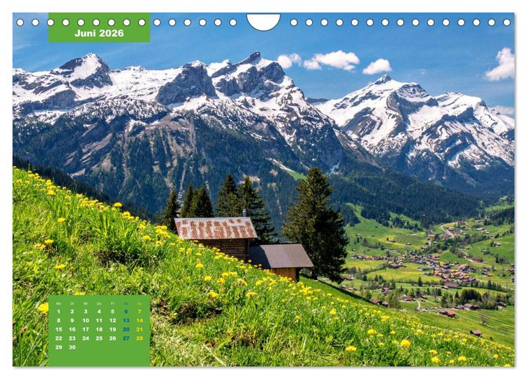 Produktbild: WANDERN &uuml;ber Stock und Stein in der Schweiz (Wandkalender 2026 DIN A4 quer), CALVENDO Monatskalender