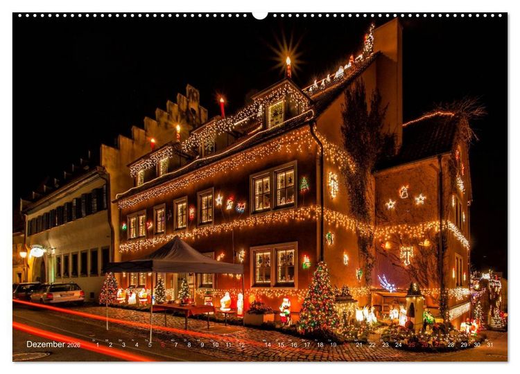 Produktbild: Unterfranken bei Nacht (hochwertiger Premium Wandkalender 2026 DIN A2 quer), Kunstdruck in Hochglanz
