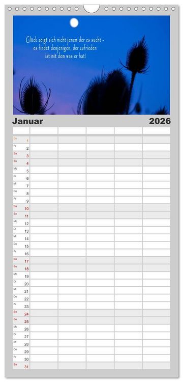 Produktbild: Familienplaner 2026 - wundersch&ouml;ne Lichtmomente mit 5 Spalten (Wandkalender, 21 x 45 cm) CALVENDO