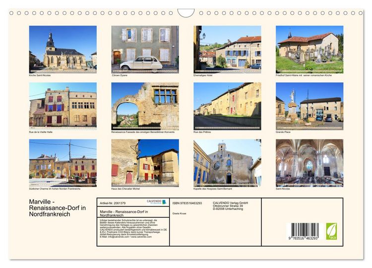 Produktbild: Marville - Renaissance-Dorf in Nordfrankreich (Wandkalender 2026 DIN A3 quer), CALVENDO Monatskalender