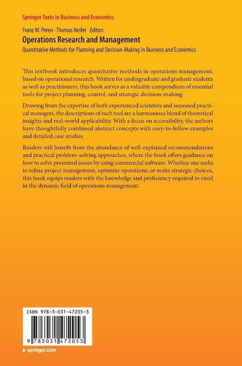 Produktbild: Operations Research and Management