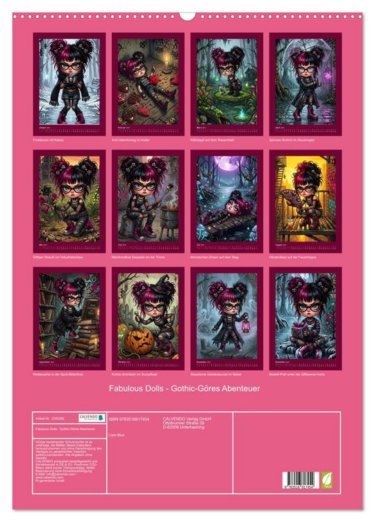 Produktbild: Fabulous Dolls - Gothic-G&ouml;res Abenteuer (Wandkalender 2027 DIN A2 hoch), CALVENDO Monatskalender