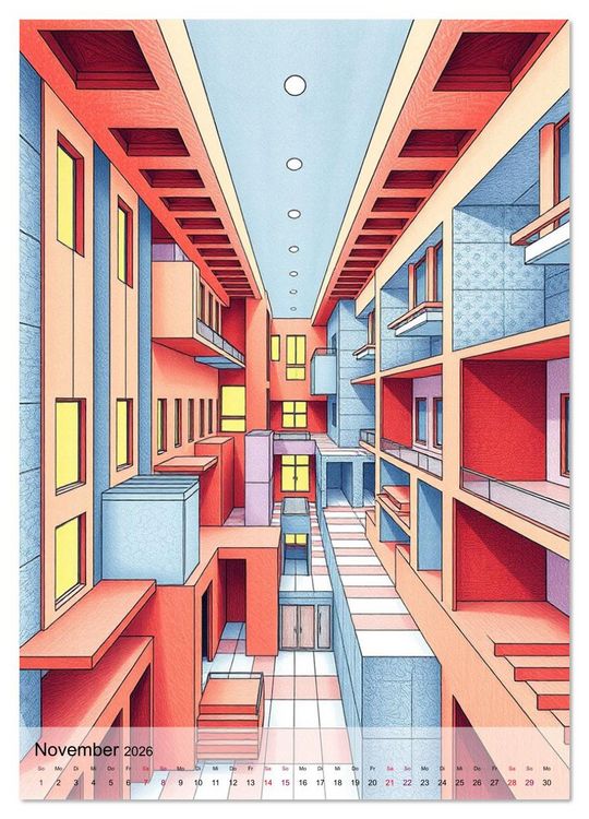 Produktbild: Architekturen des Unm&ouml;glichen - Zwischen Realit&auml;t und Illusion (Wandkalender 2026 DIN A2 hoch), CALVENDO Monatskalender