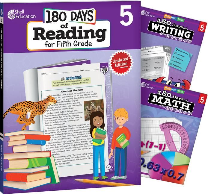 Produktbild: 180 Days(r) Reading, Writing and Math for Grade 5: 3-Book Set