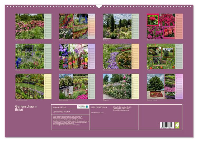 Produktbild: Gartenschau in Erfurt (Wandkalender 2026 DIN A2 quer), CALVENDO Monatskalender