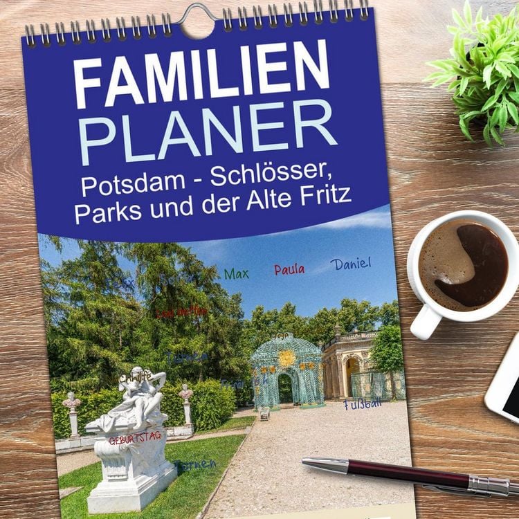 Produktbild: Familienplaner 2026 - Potsdam - Schl&ouml;sser, Parks und der Alte Fritz mit 5 Spalten (Wandkalender, 21 x 45 cm) CALVENDO