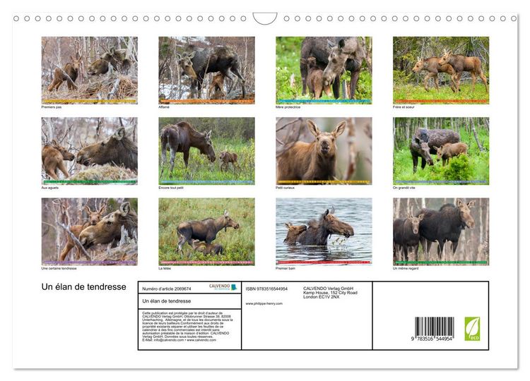 Produktbild: Un &eacute;lan de tendresse (Calendrier mural 2026 DIN A3 vertical), CALVENDO calendrier mensuel