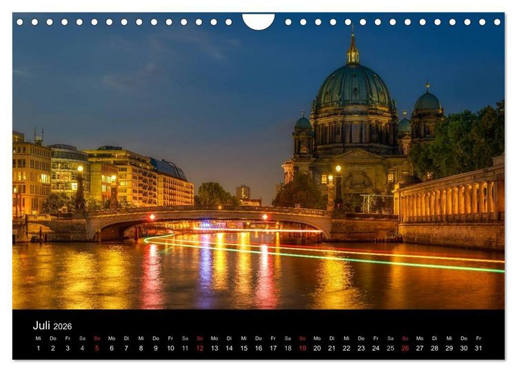 Produktbild: Berlin City bei Nacht (Wandkalender 2026 DIN A4 quer), CALVENDO Monatskalender