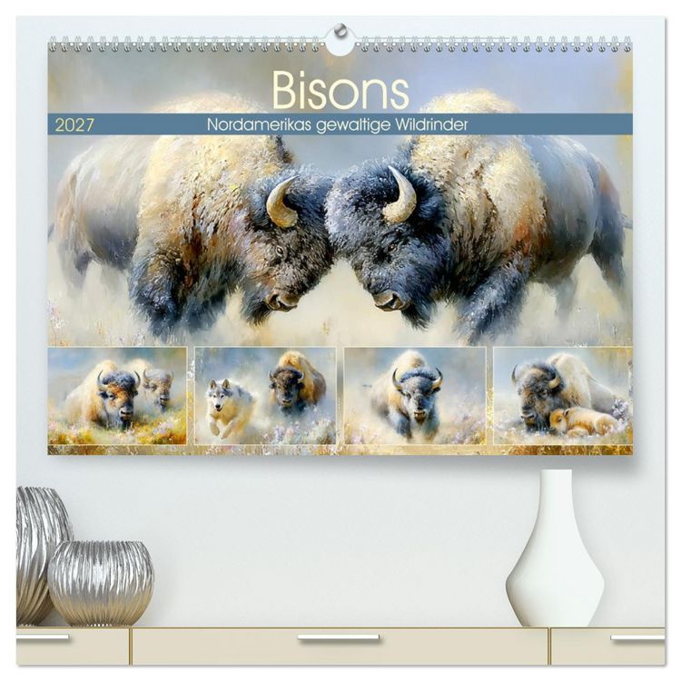 Produktbild: Bisons. Nordamerikas gewaltige Wildrinder (hochwertiger Premium Wandkalender 2027 DIN A2 quer), Kunstdruck in Hochglanz