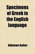 Produktbild: Specimens of Greek in the English Language; As Practised in a Series of Odes