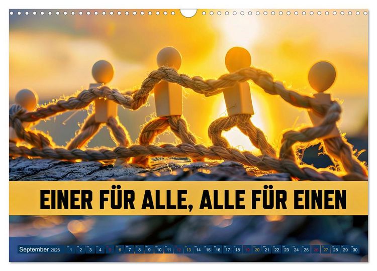 Produktbild: Gemeinsam sind wir stark - motivierende Spr&uuml;che &uuml;ber Teams (Wandkalender 2026 DIN A3 quer), CALVENDO Monatskalender