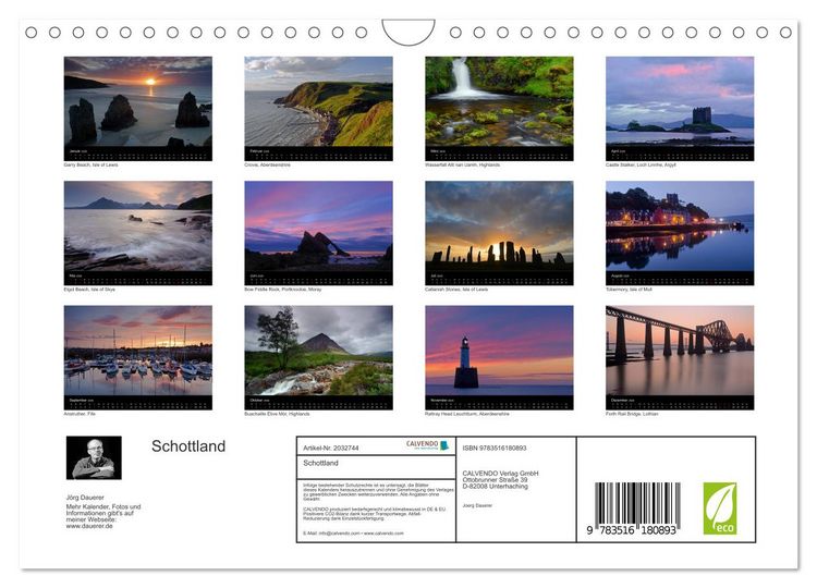 Produktbild: Schottland (Wandkalender 2026 DIN A4 quer), CALVENDO Monatskalender