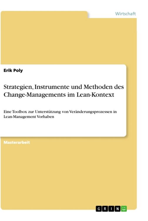 Produktbild: Strategien, Instrumente und Methoden des Change-Managements im Lean-Kontext