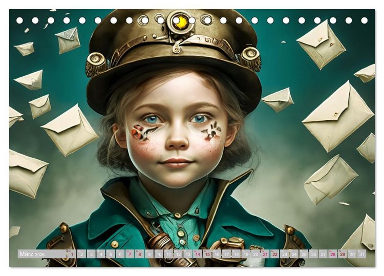 Produktbild: Starke M&auml;dchen - Steampunk Welten (Tischkalender 2026 DIN A5 quer), CALVENDO Monatskalender