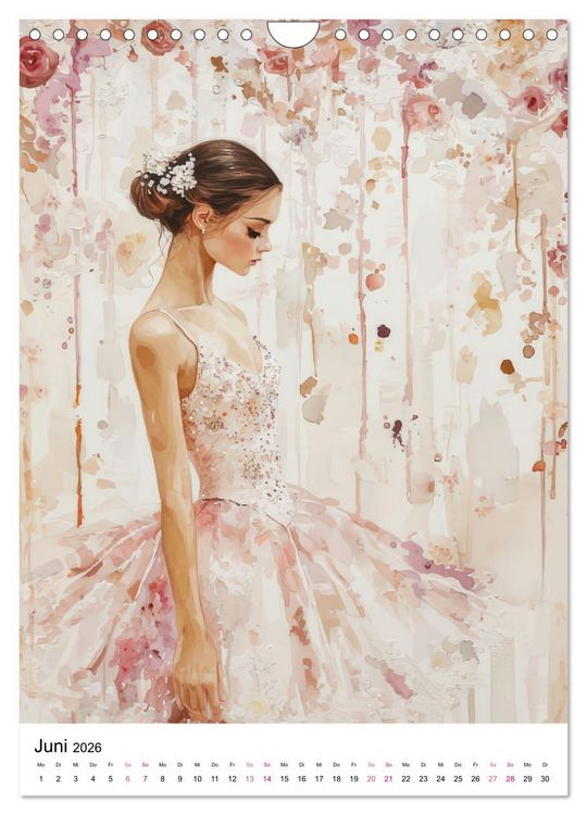Produktbild: Ballerinas in Aquarell (Wandkalender 2026 DIN A4 hoch), CALVENDO Monatskalender