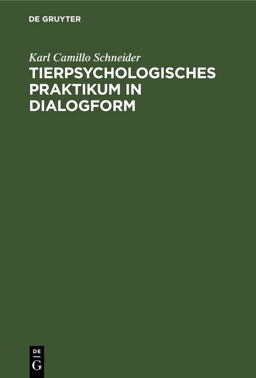 Produktbild: Tierpsychologisches Praktikum in Dialogform