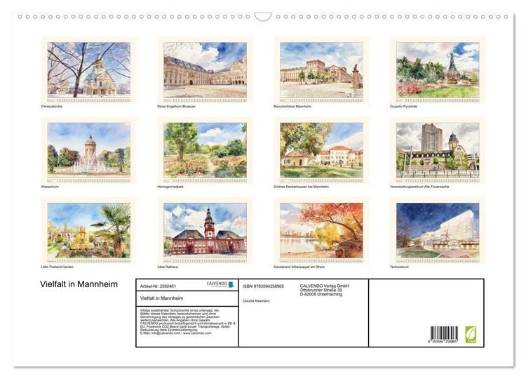 Produktbild: Vielfalt in Mannheim (Wandkalender 2027 DIN A2 quer), CALVENDO Monatskalender