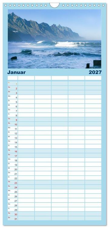 Produktbild: Familienplaner 2027 - Kanaren - wundersch&ouml;ne Inseln im Atlantik mit 5 Spalten (Wandkalender, 21 x 45 cm) CALVENDO