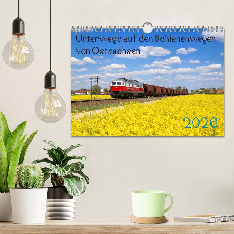 Produktbild: Unterwegs auf den Schienenwegen von Ostsachsen (Wandkalender 2026 DIN A4 quer), CALVENDO Monatskalender