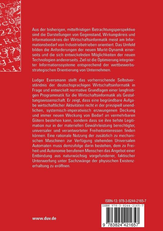 Produktbild: Wirtschaftsinformatik der &bdquo;langen Frist&ldquo;