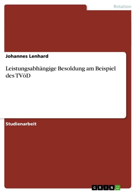Produktbild: Leistungsabh&auml;ngige Besoldung am Beispiel des TV&ouml;D