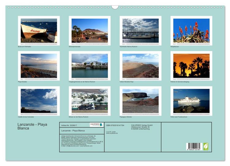 Produktbild: Lanzarote - Playa Blanca (Wandkalender 2026 DIN A2 quer), CALVENDO Monatskalender