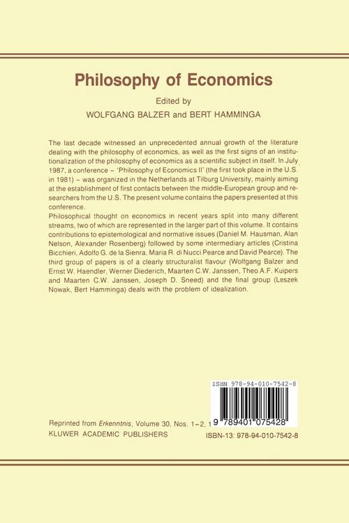 Produktbild: Philosophy of Economics