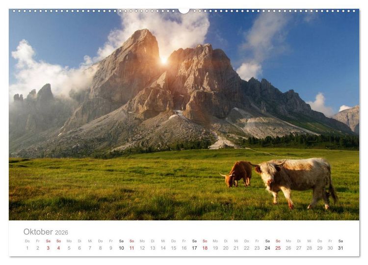 Produktbild: Tiere in Freiheit - Nutztiere auf der Alm (Wandkalender 2026 DIN A2 quer), CALVENDO Monatskalender