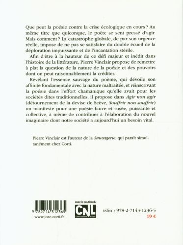 Produktbild: Agir non agir : &eacute;l&eacute;ments pour une po&eacute;sie de la r&eacute;sistance &eacute;cologique