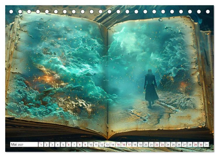 Produktbild: Welten zwischen den Zeilen - B&uuml;cher, die Tr&auml;ume wecken (Tischkalender 2027 DIN A5 quer), CALVENDO Monatskalender
