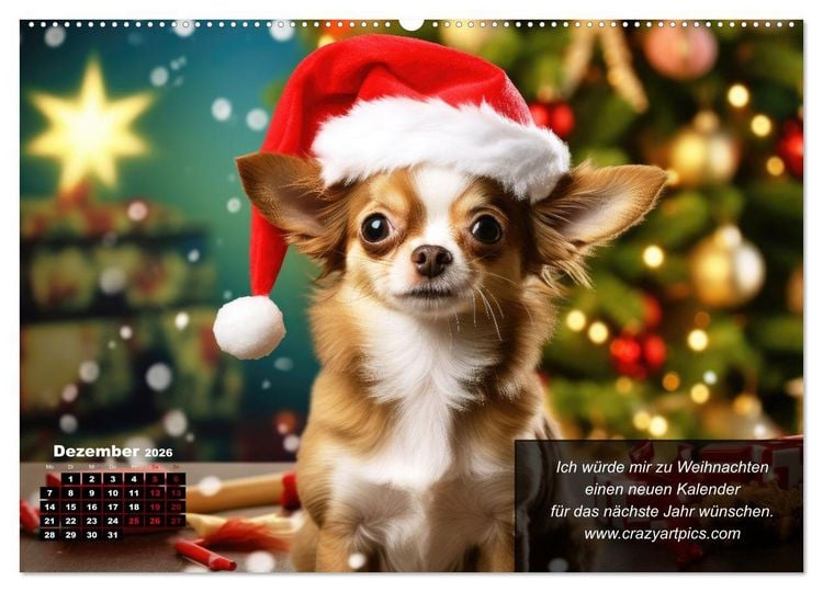 Produktbild: Lustige Chihuahua-Momente (hochwertiger Premium Wandkalender 2026 DIN A2 quer), Kunstdruck in Hochglanz