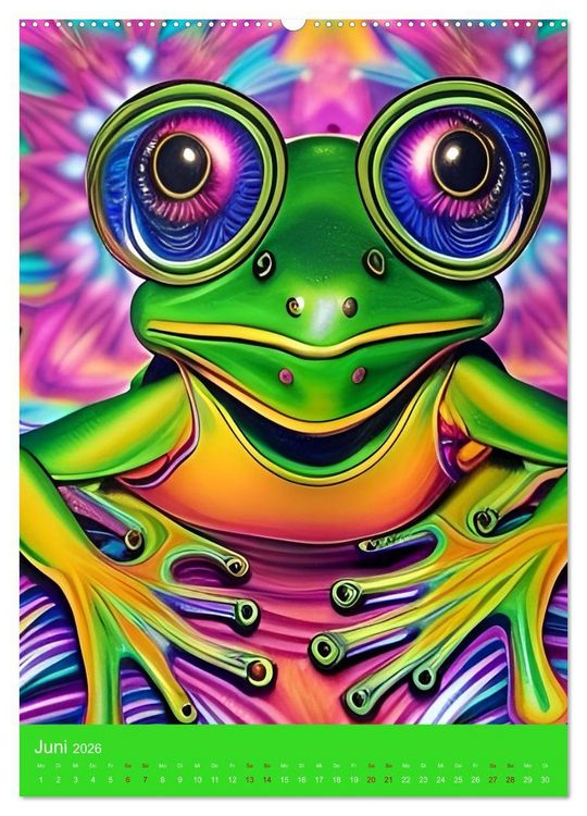 Produktbild: Crazy Neon - Das Farbspektakel (Wandkalender 2026 DIN A2 hoch), CALVENDO Monatskalender