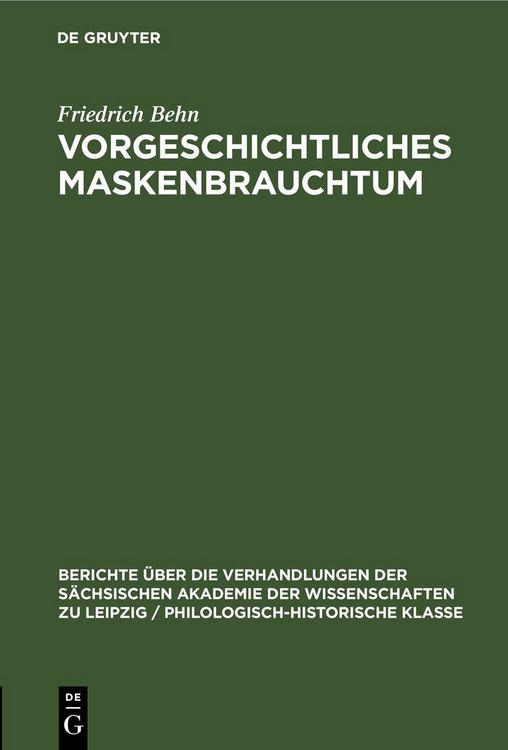 Produktbild: Vorgeschichtliches Maskenbrauchtum