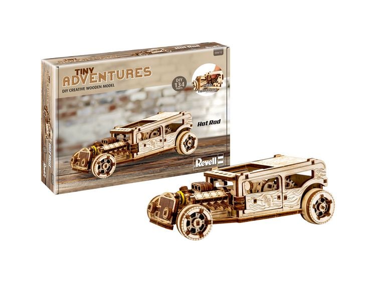 Produktbild: Revell Holz Tiny Adventures - Hot Rod Automodell Bausatz
