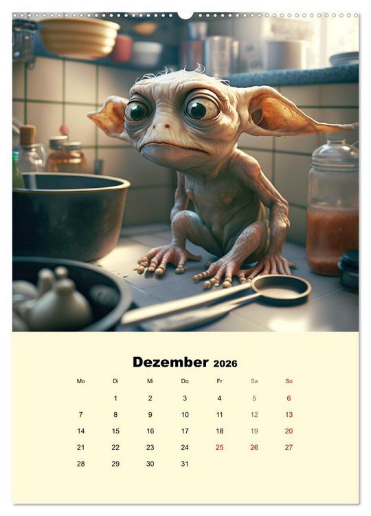 Produktbild: Monsteralarm. Die Invasion der kleinen Qu&auml;lgeister (hochwertiger Premium Wandkalender 2026 DIN A2 hoch), Kunstdruck in Hochglanz