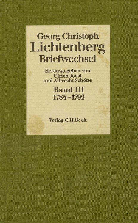 Produktbild: Lichtenberg Briefwechsel Bd. 3: 1785-1792
